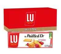 LU - 16 Boîtes de 4 sachets de La Paille d'Or - Biscuits gaufrettes fourrées aux framboises - (16x170g)