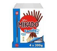 LU - 16 Sachets de Mikado - Biscuit au Chocolat Au Lait - Format Familial - (4x300g)