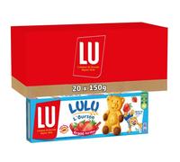 LU - 20 boîtes de 5 sachets de Lulu L'Ourson - gâteaux fourrés à la fraise - (20x150g)