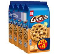 LU - 4 paquets de Granola - Cookies Extra aux gros éclats de chocolat et aux amandes caramélisées - (4x184g)