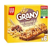 LU - Barres Céréales Gourmandes au Chocolat et Riz Soufflé, Texture Légère et Croquante (Boîte 125g - 6 barres) - Le Lot De 4