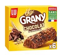LU - Barres Céréales Grany Chocolat | Savoureux goût chocolat | Idéal pour le petit-déjeuner | La boîte de 6 barres - 125g | LOT DE 4