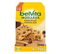 Lu Belvita - Biscuits Moelleux Chocolat et 5 Céréales - 4x250g