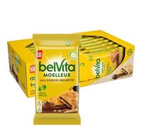LU BELVITA - Moelleux Petit Déjeuner Coeur Gourmand au Chocolat Noisettes - Biscuit aux 5 Céréales Complètes Sachets Individuels - Présentoir de 14 Sachets de 50 g (L'emballage peut varier)