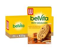 Lu Belvita Petit Déjeuner - Biscuits Miel et Chocolat - 21x400g