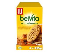Lu Belvita Petit Déjeuner - Biscuits Miel et Chocolat - 4x400g