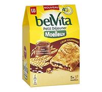 LU BelVita Petit Déjeuner Moelleux Coeur Gourmand Goût Choco-noisettes aux 5 Céréales Complètes 250g (lot de 6)