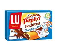 LU - Biscuits Barre Fourrés Au Chocolat Au Lait, Pockitos Pepito, Boîte De 10 Sachets, 295 g - Lot De 4