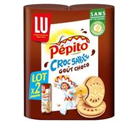 LU - Biscuits Croquants Fourrés Chocolat Fondant, Plaisir Sablé Gourmand (2x294g) - Le Lot De 4