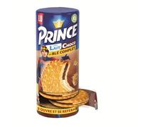 LU - Biscuits fourrés au chocolat lait au blé complet Prince | Savoureux et onctueux | Idéal pour un goûter gourmand | Le paquet de 300 g | LOT DE 4