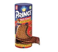 LU - Biscuits fourrés tout chocolat au blé complet Prince | Onctueux et savoureux | Idéal pour le goûter | Le paquet de 300 g | LOT DE 4