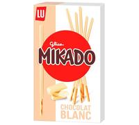 LU - Biscuits nappés au chocolat blanc Mikado | Onctueux et savoureux | Idéal pour un goûter gourmand | La boîte de 70 g | LOT DE 4