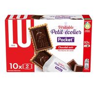 LU - Biscuits Petit Beurre Nappés Chocolat Noir, Pocket Petit Écolier, Boîte 10 Sachets 250 g - Lot De 4
