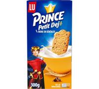 LU - Biscuits petit déjeuner aux céréales aux pépites de chocolat Prince | Savoureux et croquant | Idéal pour le petit déjeuner | La boîte de 6 sachets - 300 g | LOT DE 4