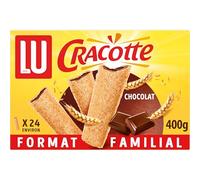 LU CRACOTTE - 1 Boîte de Cracotte Chocolat - Cracotte Croustillante Fourrée au Chocolat - Biscuits Gourmand Petit Déjeuner et Goûter - Format Familial - 400g