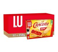 LU CRACOTTE - 12 Boîtes de Cracotte Froment - Cracotte Croustillante aux Céréales - Biscuits Gourmand Petit Déjeuner - Fabriqué en France - Lot de 12x250g