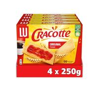 LU CRACOTTE - 4 Boîtes de Cracotte Froment - Cracotte Croustillante aux Céréales - Biscuits Gourmand Petit Déjeuner - Fabriqué en France - Lot de 4x250g