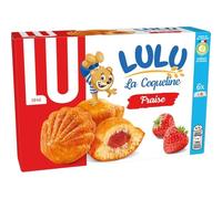 LU - Gâteaux Fourrés À La Fraise La Coqueline Lulu, Boîte De 6 Sachets, 165 g - Lot De 4