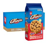 LU GRANOLA - 10 Sachets de Cookies Granola aux Gros Eclats de Chocolat et Daim - Format Familial Pratique pour le Goûter - Lot de Biscuits - Lot de 10x184g