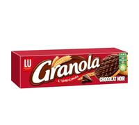 LU Granola Biscuits Sablés Nappés Chocolat Noir - Format Familial 195 g - L'Original aux Pépites Fondantes - Lot de 4