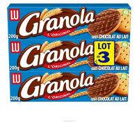 LU - Granola Chocolat - Biscuits Croquants aux Pépites de Chocolat - Goût Gourmand & Texture Croustillante - 3 boîtes de 200g