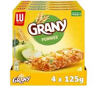 LU GRANY - 4 Boîtes de 6 Barres Pomme - 5 Céréales et Pomme - Lot Barres en Sachets Individuels - Format de Poche Pratique - Fabriqué en France - Lot de 4x125g