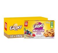 Lu Grany Moelleux - Biscuits Fruits des Bois et Céréales - 12x192g | 12 Boîtes de 6 sachets | Biscuits moelleux aux fruits des bois, source de fibres | Idéal pour le petit déjeuner