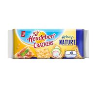 LU HEUDEBERT - Crackers Nature - 8 Sachets Fraîcheur Individuels - Biscuits Croustillants pour Apéritif - le paquet de 250 g - Le Lot De 4