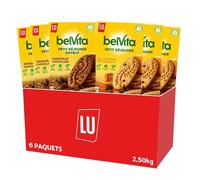 LU - La Boîte Belvita - Assortiment de Biscuits pour le Petit Déjeuner - Lot de 6 Paquets - 3 x Belvita Miel et Pépites de Chocolat - 3 x Belvita Chocolat et Céréales - Lot de 2,50kg