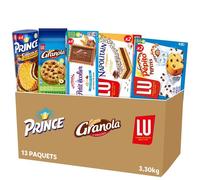 LU - La Boîte Plaisir (13 Paquets) : Pépito Choco Pépites x2, Napolitain x2, Prince x4, Petit Ecolier x4, Granola Cookie - 3,30kg