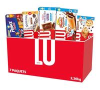 Lu - La Boîte Plaisir Assortiment 7 Paquets - 1x2,36kg | Pépito Pockitos x1 Choco Pépites x1, Napolitain x2, Prince Chocolat Pocket x2, Petit Ecolier Pocket x1 | Idéal pour le goûter
