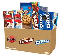 LU - La Boîte Plaisir - Lot de Biscuits : Cookie x2, Granola Nappé x2, Oreo Classique, Oreo Blanc, Mikado Lait et Noir x4 - 1,63kg