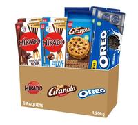 LU - La Boîte Plaisir - Lot de Biscuits : Mikado Lait x2, Mikado Noir x2, Granola Cookie x2, Oreo Pocket x2 - 1,20kg