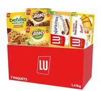 LU - La Boîte Plaisir - Lot de Biscuits : Petit Beurre, Napolitain, Grany Pomme x2, Grany Chocolat x2, Belvita Moelleux - 1,41kg