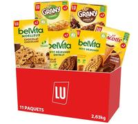 LU - La Grande Boîte Petit Déjeuner (10 Paquets) : Belvita Miel Choco x1, Belvita Choco x2, Grany Choco x2, Grany Pommes x2 -