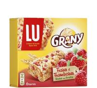 LU Lot de 6 Barres de céréales Grany Fraises et Framboises - 108 g