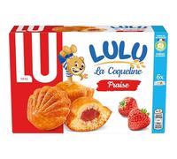 LU - LULU La Coqueline- 1 Paquet de 24 Gâteaux Lulu La Coqueline à la Fraise - Gâteau Moelleux Fourré à la Fraise - à Emporter pour le Goûter des Enfants - 165g