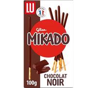 LU MIKADO - 1 Paquet de Mikado Chocolat Noir 100g - Biscuits Chocolat Noir pour le Goûter - Sachet Individuel - Format Poche Pratique - 100g
