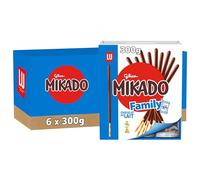 LU MIKADO - 6 Boîtes Mikado Family de 4 Sachets de Mikado Chocolat au Lait - Biscuits Chocolat au Lait pour le Goûter des Enfants - Lot en Sachets Individuels - Format Poche Pratique - Lot de 6x300g