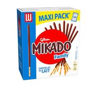Lu Mikado - Bâtonnets Biscuit Enrobés Chocolat au Lait - 4x300g | 4 Boîtes de 4 sachets de 300g | Bâtonnets croustillants enrobés de chocolat au lait fondant | Idéal pour le goûter