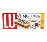 LU NAPOLITAIN - 1 Paquet de 6 Gâteaux Napolitain Gâteaux Individuels Moelleux Fourrés au Chocolat - Idéal pour le Goûter - 180g