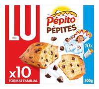 LU PEPITO - 1 Paquet de 10 Gâteaux Pépito Pépites de Chocolat - Gâteaux Moelleux et Pépites de Chocolat - Idéal pour le Goûter - Format Familial - 300g
