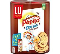 Lu Pépito Croc Sablé Biscuits Fourrés Gout Chocolat Gouter Enfant, 2 x 294g