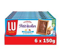 LU PETIT ECOLIER - 6 Boîtes de Biscuits Petit Ecolier au Chocolat au Lait - Pack Familial - Lot de Biscuits au Chocolat - Idéal pour le Goûter - Fabriqué en France - Lot de 6x150g