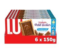 LU PETIT ECOLIER - 6 Boîtes de Biscuits Petit Ecolier au Chocolat au Lait - Pack Familial - Lot de Biscuits au Chocolat - Idéal pour le Goûter - Fabriqué en France - Lot de 6x150g