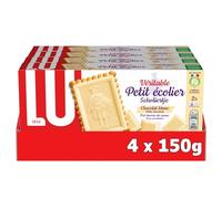 LU PETIT ECOLIER - 4 Boîtes de Biscuits Petit Ecolier au Chocolat Blanc - Pack Familial - Lot de Biscuits au Chocolat - Idéal pour le Goûter - Fabriqué en France - Lot de 4x150g