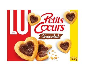 LU PETITS CŒURS - 1 Paquet de Petits Cœurs Chocolat - Biscuit Idéal pour le Goûter - 125g