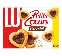 LU Petits Cœurs chocolat - Pause gourmande au cœur tendre, biscuits feuilletés 125 g - Lot de 4