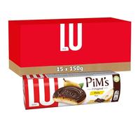 LU PIM'S - 15 Boîtes de Biscuits Pim's à la Poire - Génoise Gourmande, Cœur Poire, Coque Chocolat - Format Familial Pratique pour le Goûter - Lot de Biscuits Fruits Chocolat - Lot de 15x150g