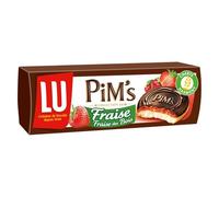 LU PIM'S - Biscuits Moelleux à la Fraise des Bois enrobés de Chocolat Noir, 150g - Lot de 4